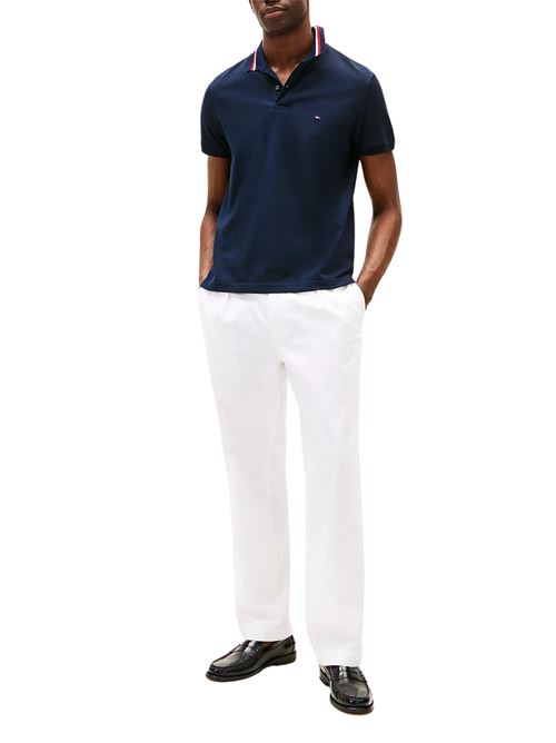 Polo uomo blu in cotone Tommy Hilfiger | MW0MW38484DW5
